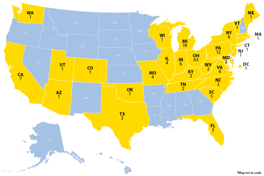 Map of 2018 Match Day results