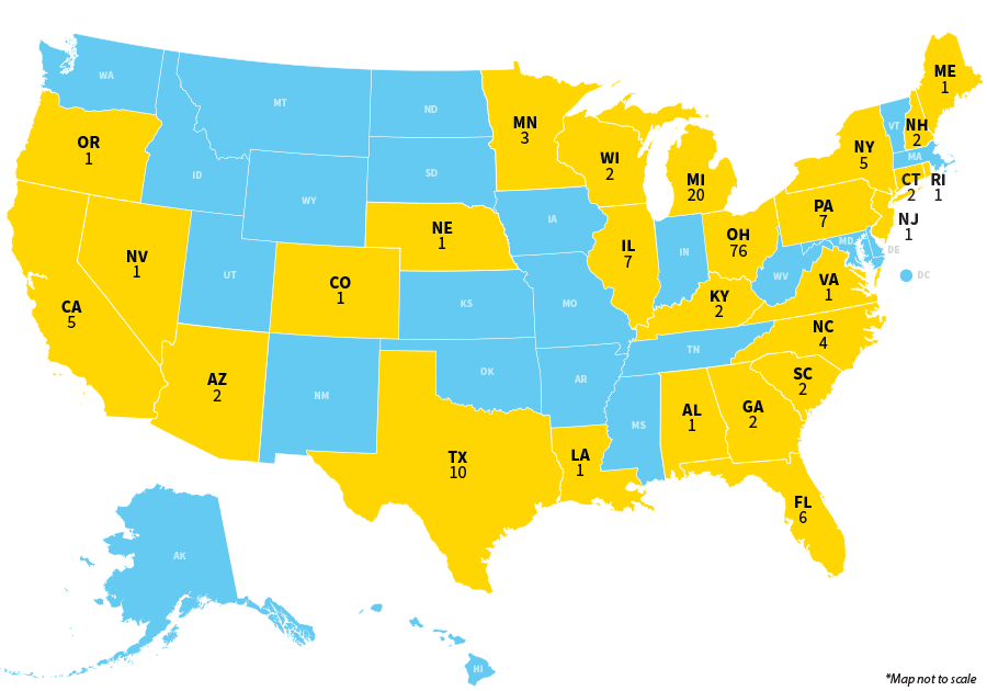 Map of Match Day 2020 results