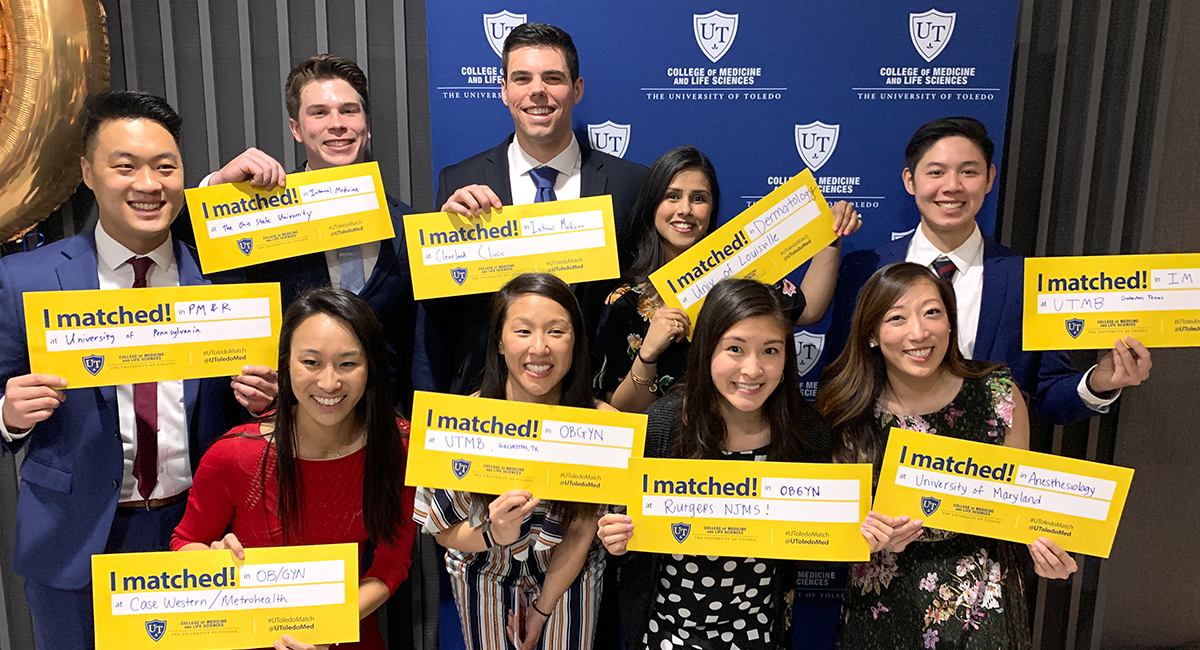 Photo of University of Toledo students at Match Day 2019.