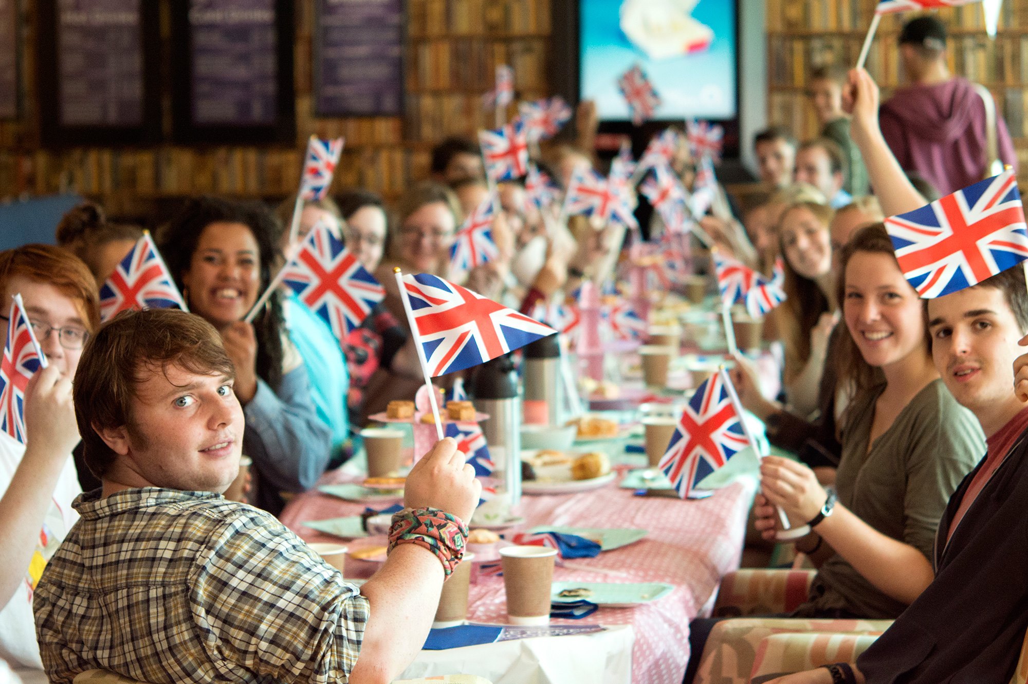 Students celebrating at University of Salford