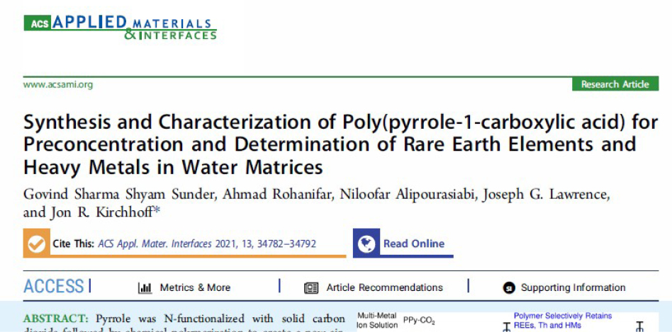 Synthesis and Characterization of Poly(pyrrole-1-carboxylic acid) for Preconcentration and Determination of Rare Earth Elements and Heavy Metals in Water Matrices