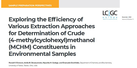 Exploring the Efficiency of Various Extraction Approaches for Determination of Crude MCHM Constituents in Environmental Samples