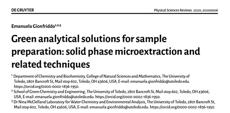 Green analytical solutions for sample preparation: solid phase microextraction and related techniques