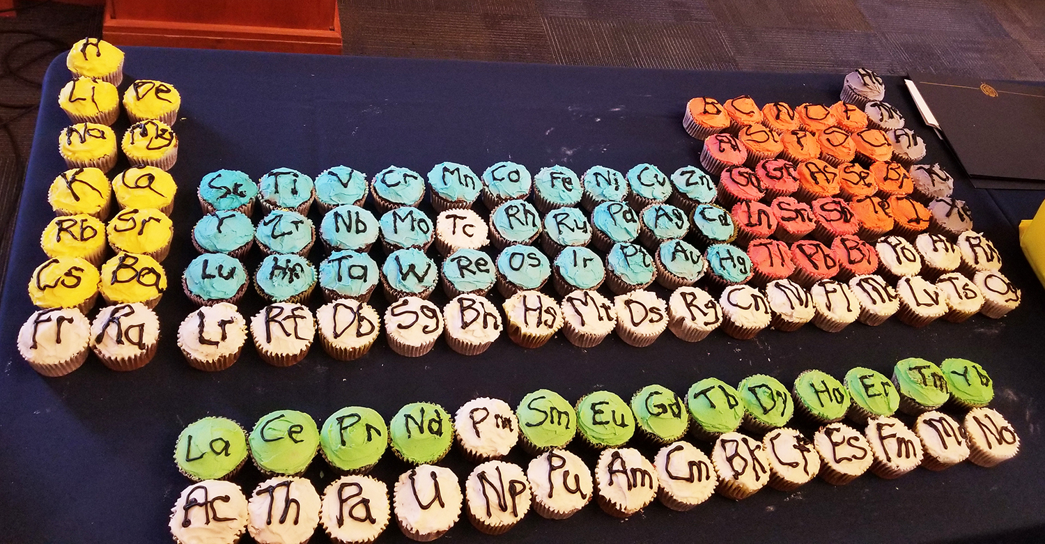periodic table of elements in cupcakes