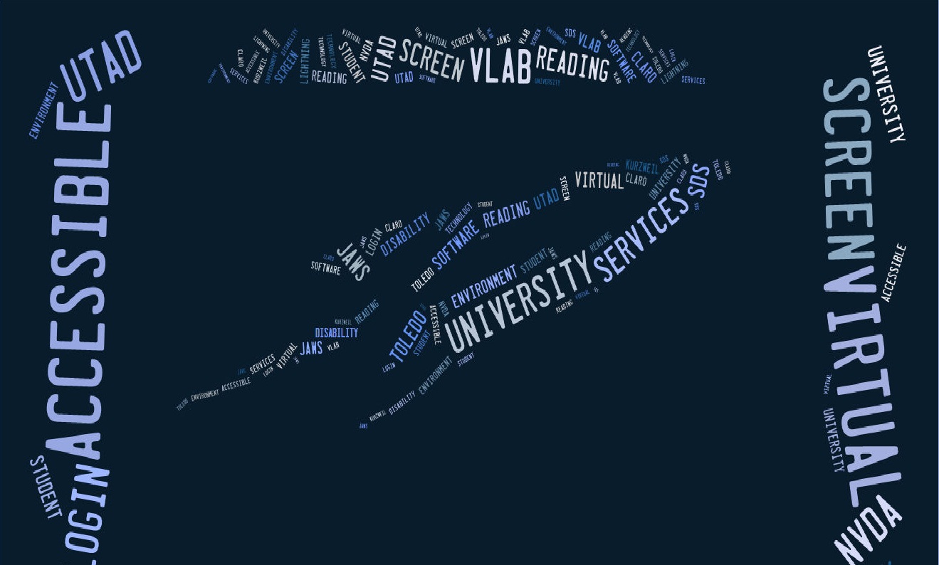 Word Cloud in the shape of a University of Toledo rocket