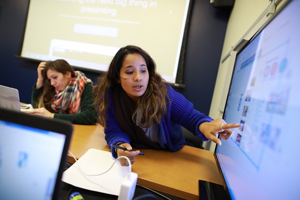 Students studying at a table