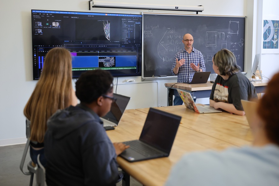 classroom with professor