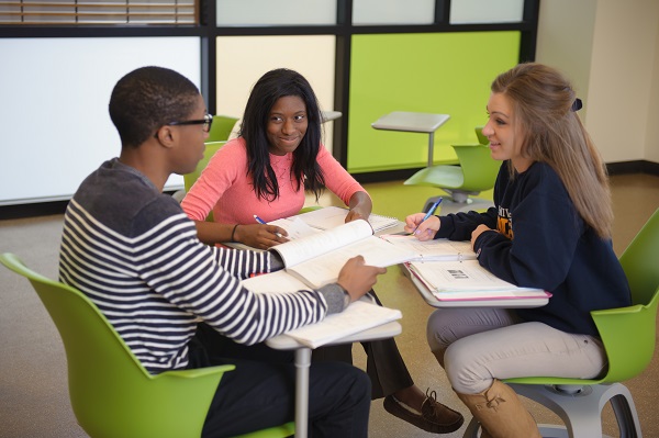 students studying