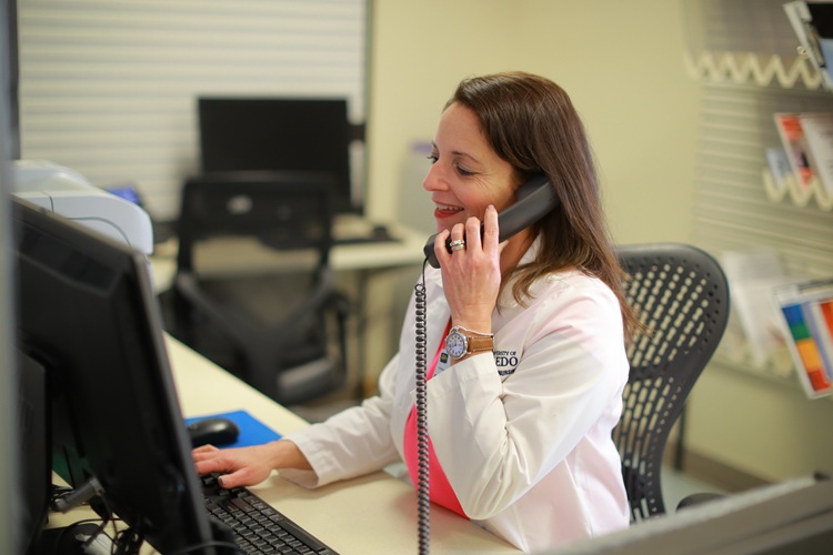person on a telephone
