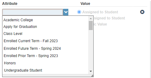 Attribute Drop-down List