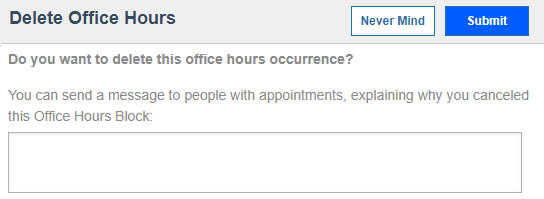 Cancelling Office Hours - Insert Message