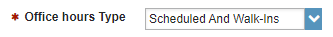 Office hour type: Scheduled and Walk-ins