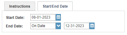 Start and End Date