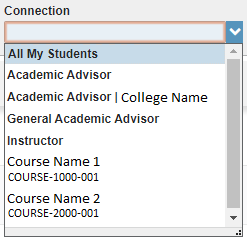 Connection Drop-Down Options
