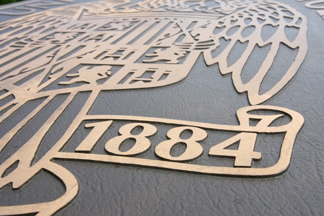 close-up of UT crest