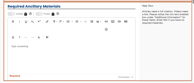 Simple Syllabus screen shot of Required Ancillary Material