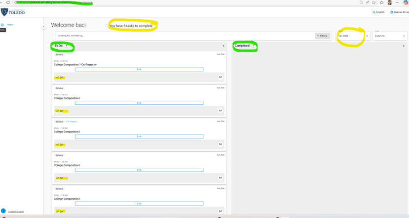 dashbaord screen shot