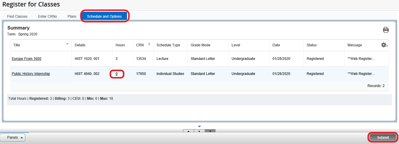 Variable Credit Course