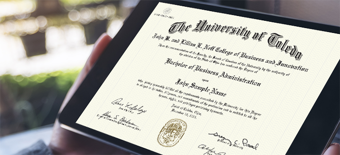 UToledo CeDiploma On Tablet