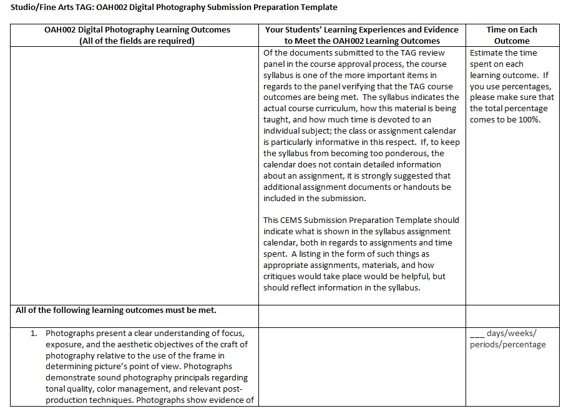 Template for Course Equivalency 
