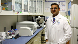 Dr. Tiwari in lab