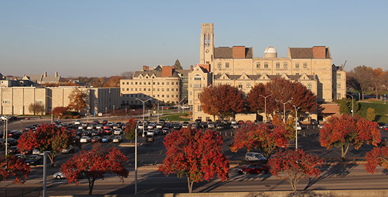 main campus in the fall aerial view in the fall