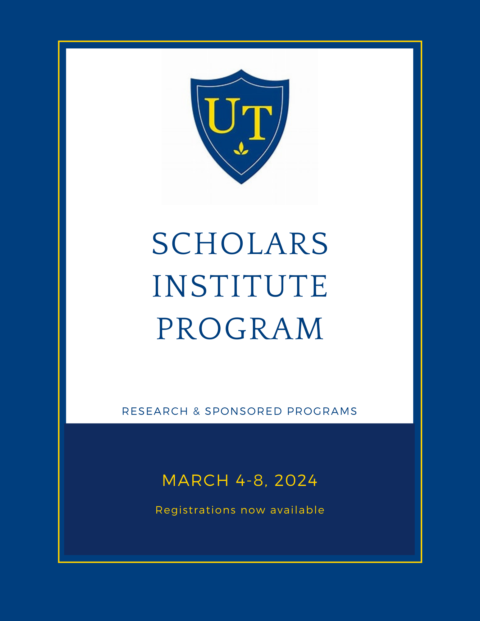 Scholar Institute Program (SIP) March 4-6, 2024