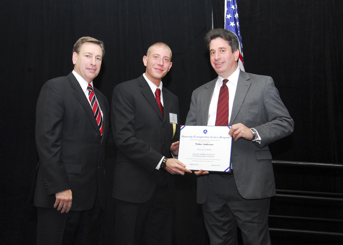 Walter Anderson, Student of the Year 2009, receiving his award