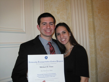 Mike Titus with Student of the Year Award Certificate