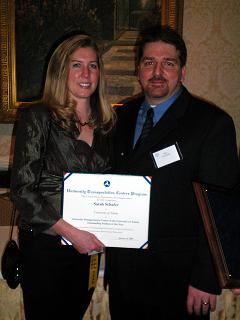 Sarah Schafer, Student of the Year 2008, with her husband Guy