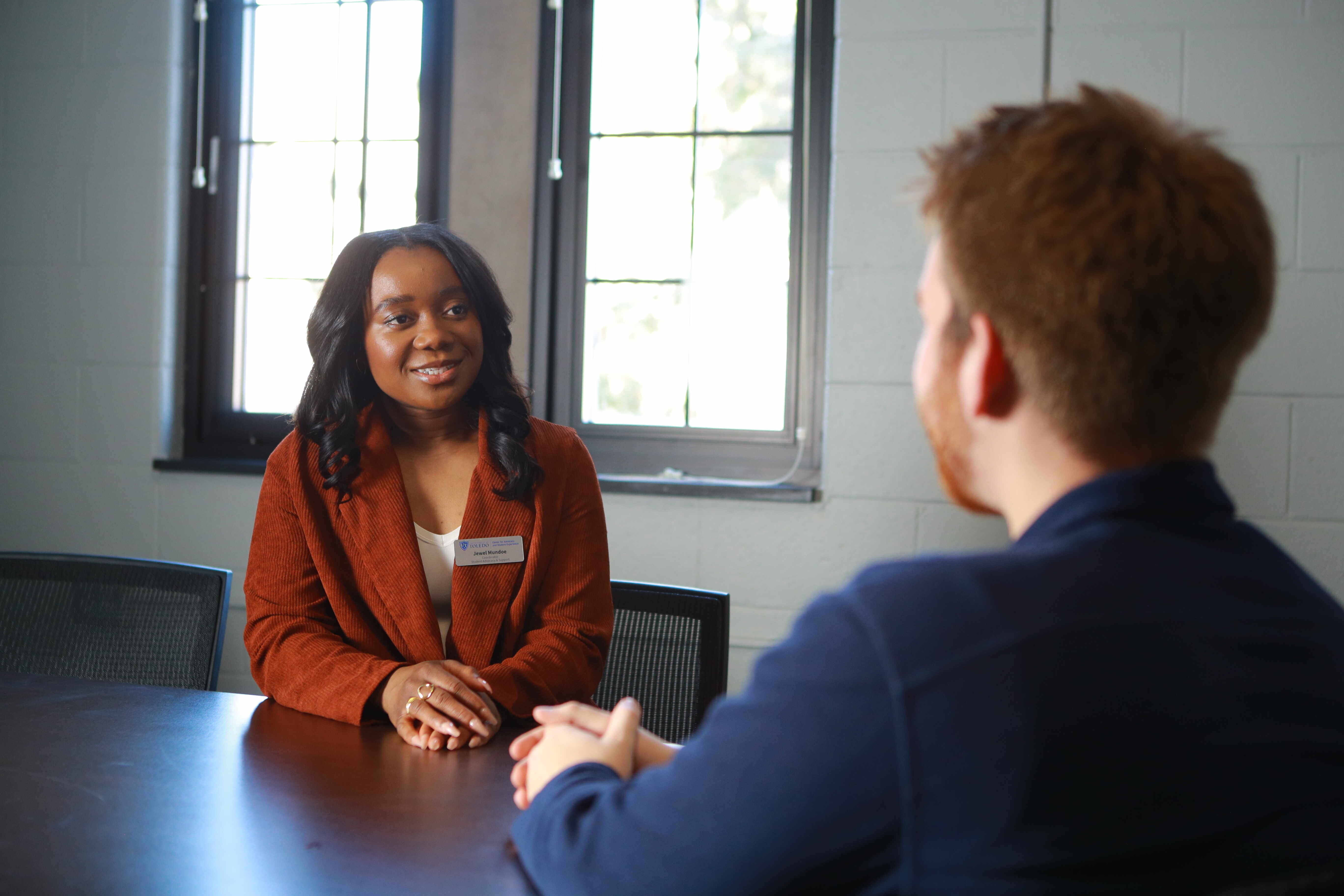 jewel talking with student in crisis