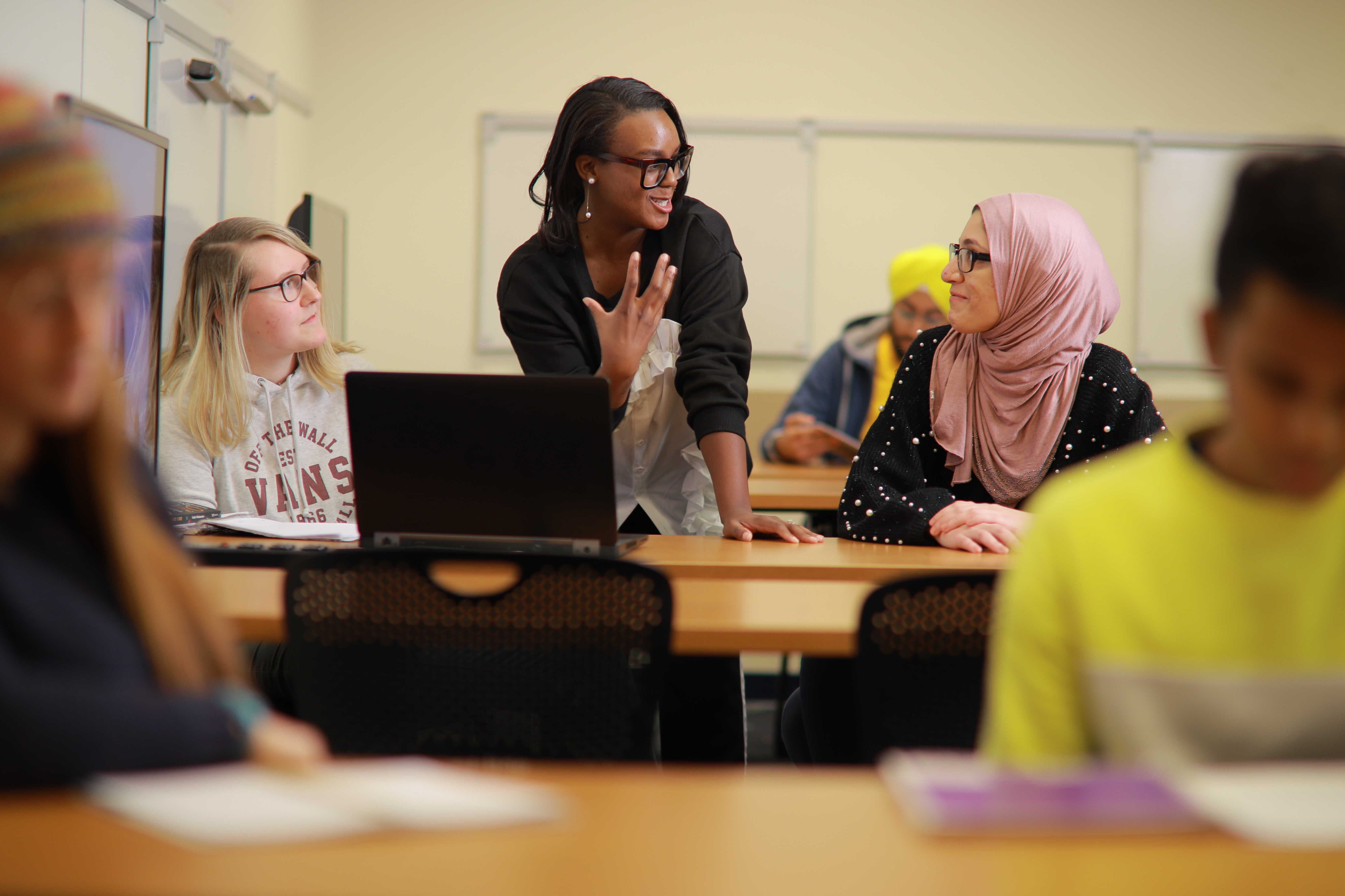 faculty and staff discussing