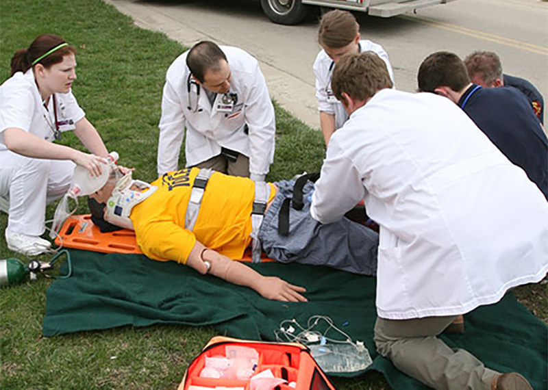 doctors at a crash site