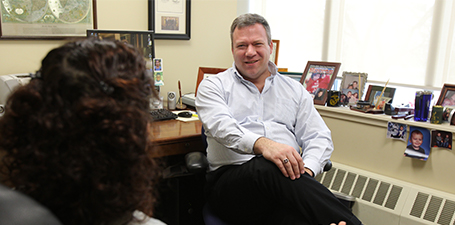 student receiving counseling