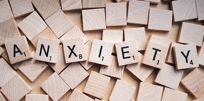 anxiety spelled out on wooden blocks