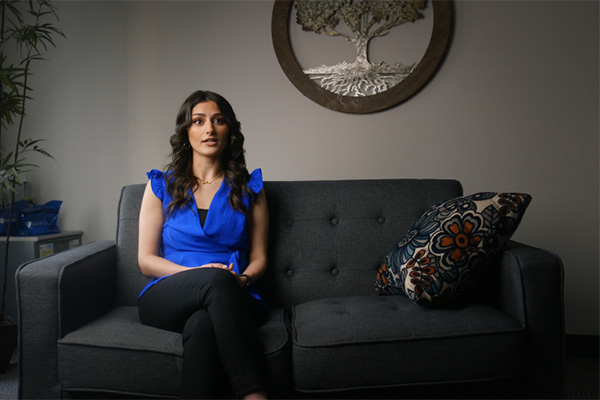 Therapy patient on couch