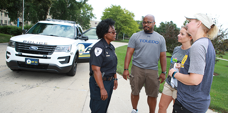 UToledo Police talking to a student