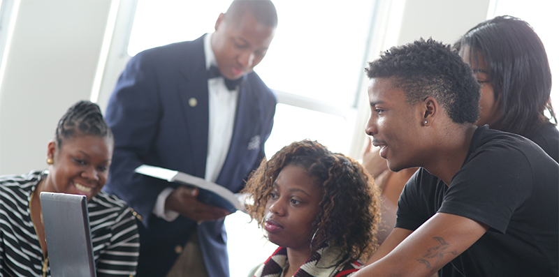 african american student together