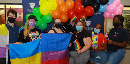 A group of staff at UToledo's Pride Pick Up event