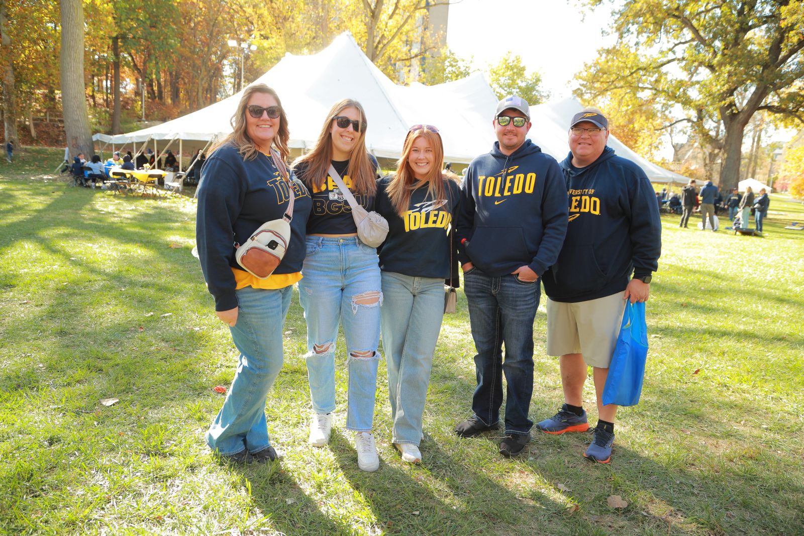 family in the flatlands wearing utoledo gear during Family Weekend 2024