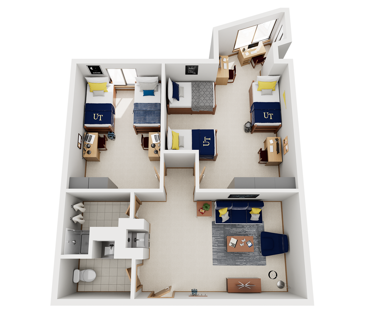 3D image of Ottawa House Suite room layout