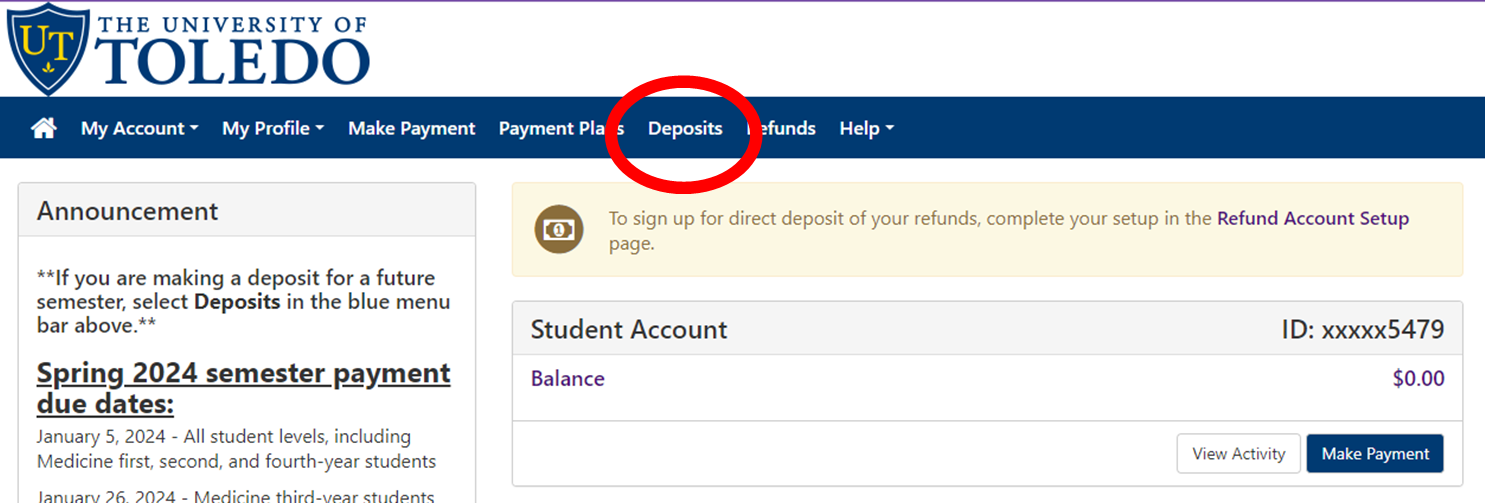 Pay Bill Deposits