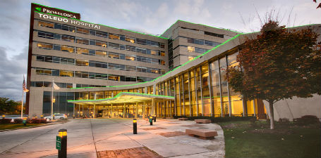 Photo of the front of Toledo Hospital