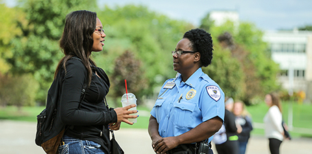 UToledo Police talking to a student