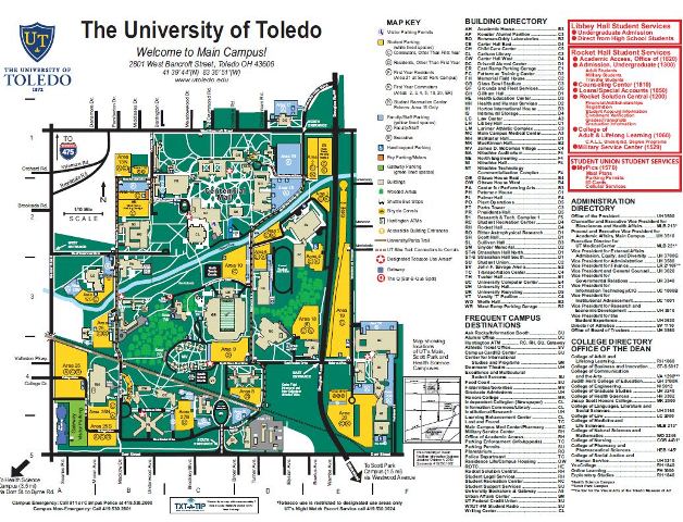 university of toledo map Main Campus Map 06112019