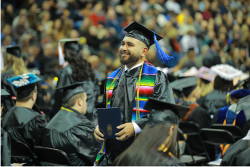 student at commencement