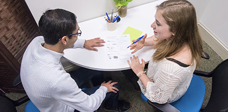 student engaged in learning appointment