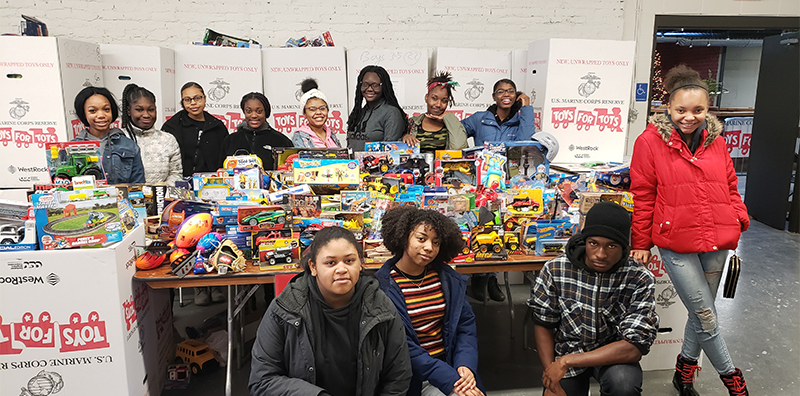 UBMS students at a toy bank