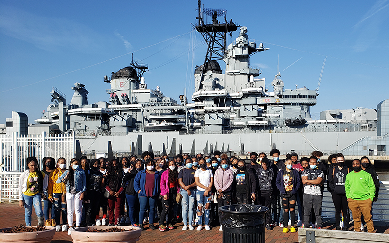 Upward Bound students on a trip