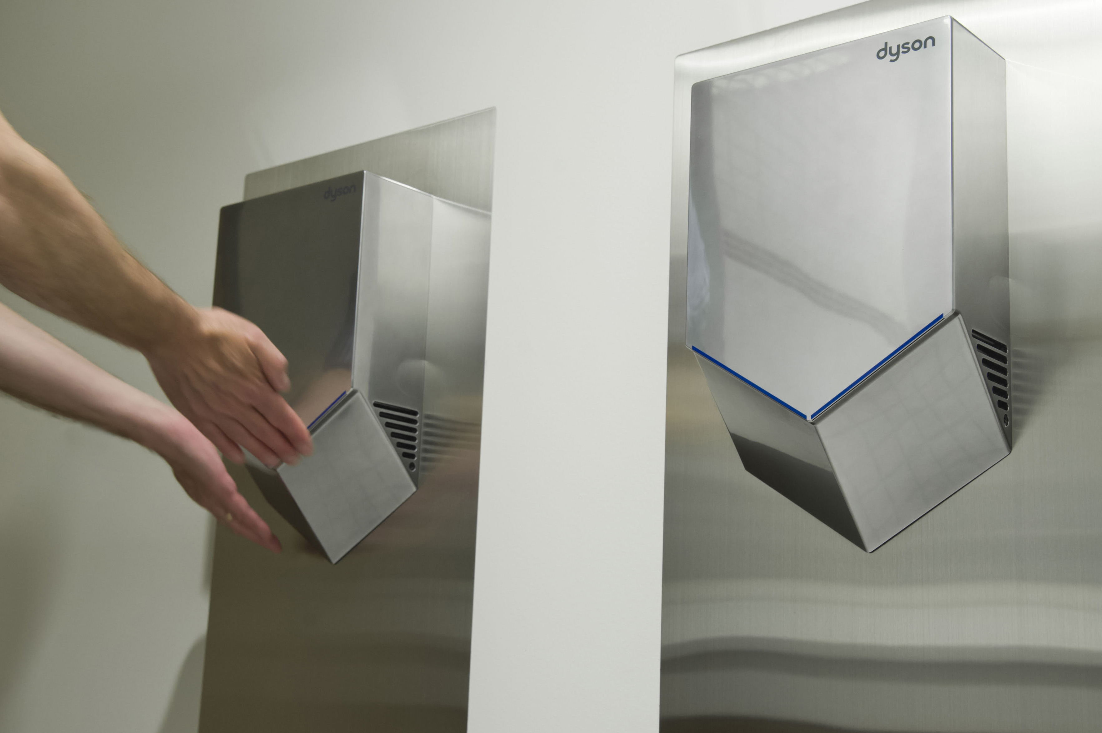 V shaped hand dryer from dyson